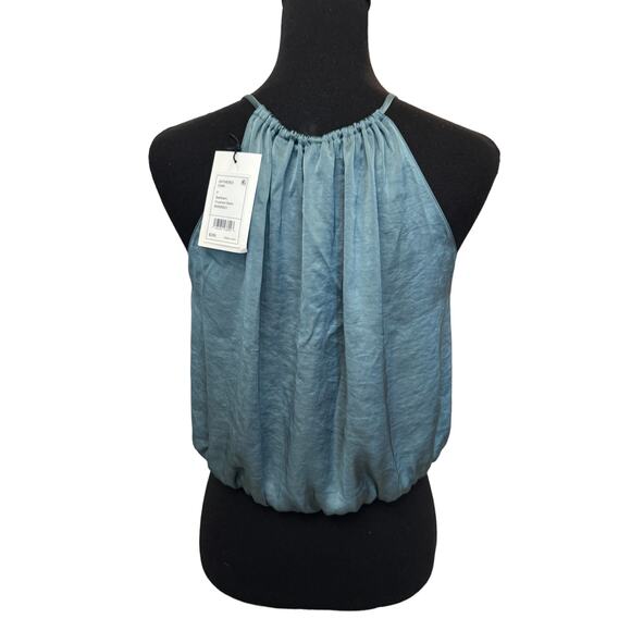 NWT THEORY ~ Satin Gathered Halter Neck Cami Top Size S STUNNING Vacay - Picture 6 of 7